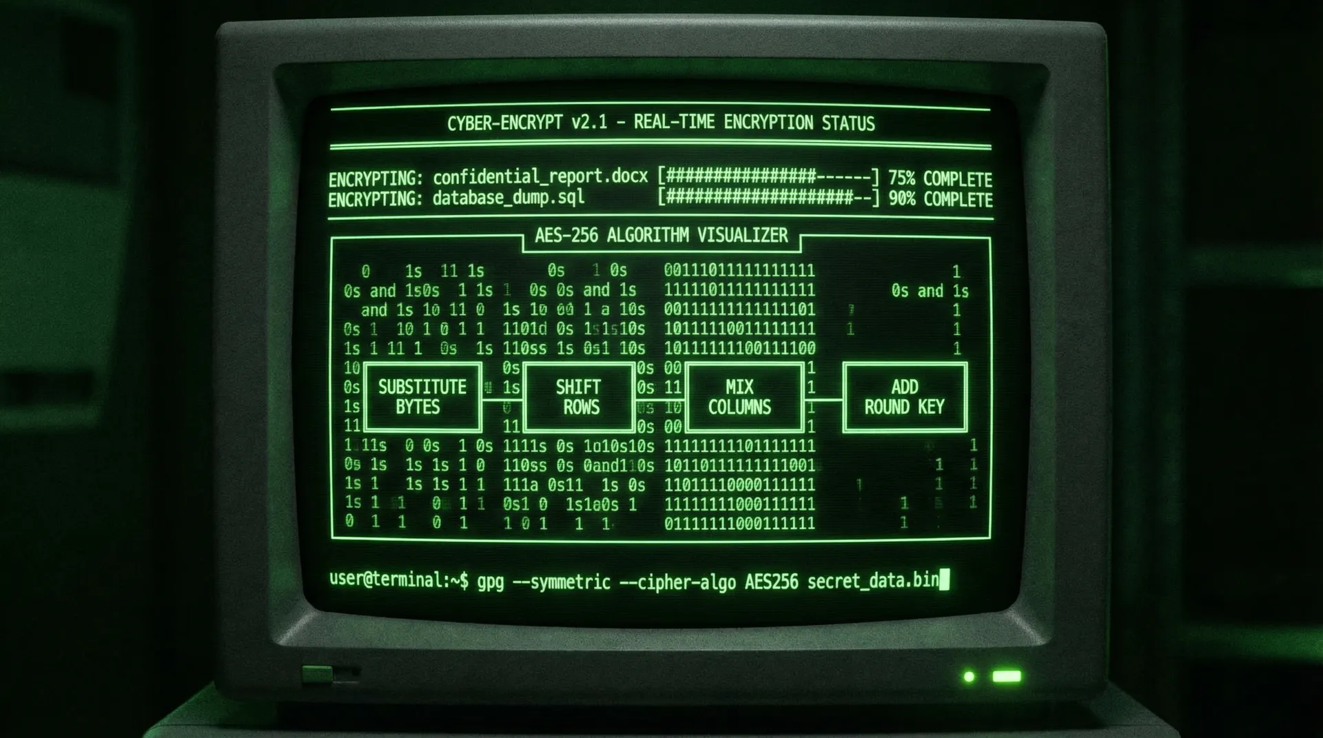 九一视频 数据加密解密过程终端可视化